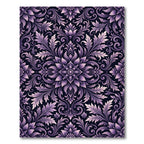 Ornate Lavender Floral Damask Swirls Rug