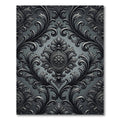 Ornate Black Acanthus Scroll Detail Rug