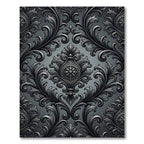 Ornate Black Acanthus Scroll Detail Rug