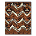 Earthy Ochre Geometric Aztec Chevron Rug