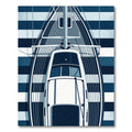 Nautical Yacht Deck Striped Blue Rug