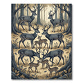 Enchanted Forest Deer Herd Illustration Rug