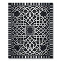 Silver Metallic Geometric Interlaced Lattice Rug