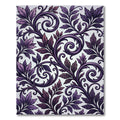 Deep Purple Leaf Swirl Accents Rug