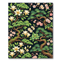 White Magnolia Pink Cherry Blossoms Rug