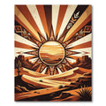 Sunburst Desert Earth Tone Radiant Artwork Rug