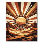 Sunburst Desert Earth Tone Radiant Artwork Rug