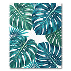 Deep Teal Tropical Leaf Abundance Rug