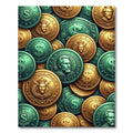 Metallic Golden Empire Coin Medallion Rug