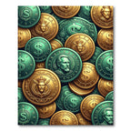 Metallic Golden Empire Coin Medallion Rug