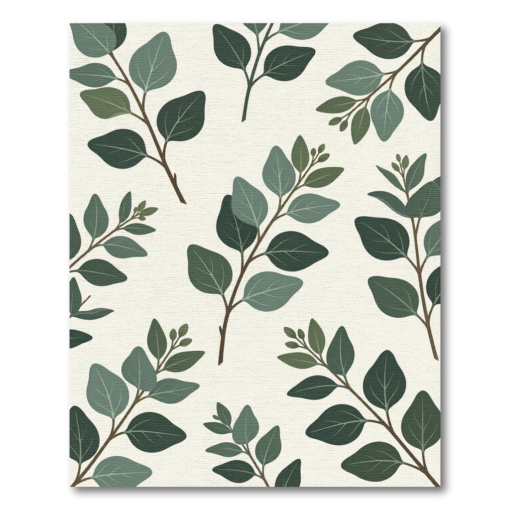 Eucalyptus Branches Green Leafy Arrangement Rug