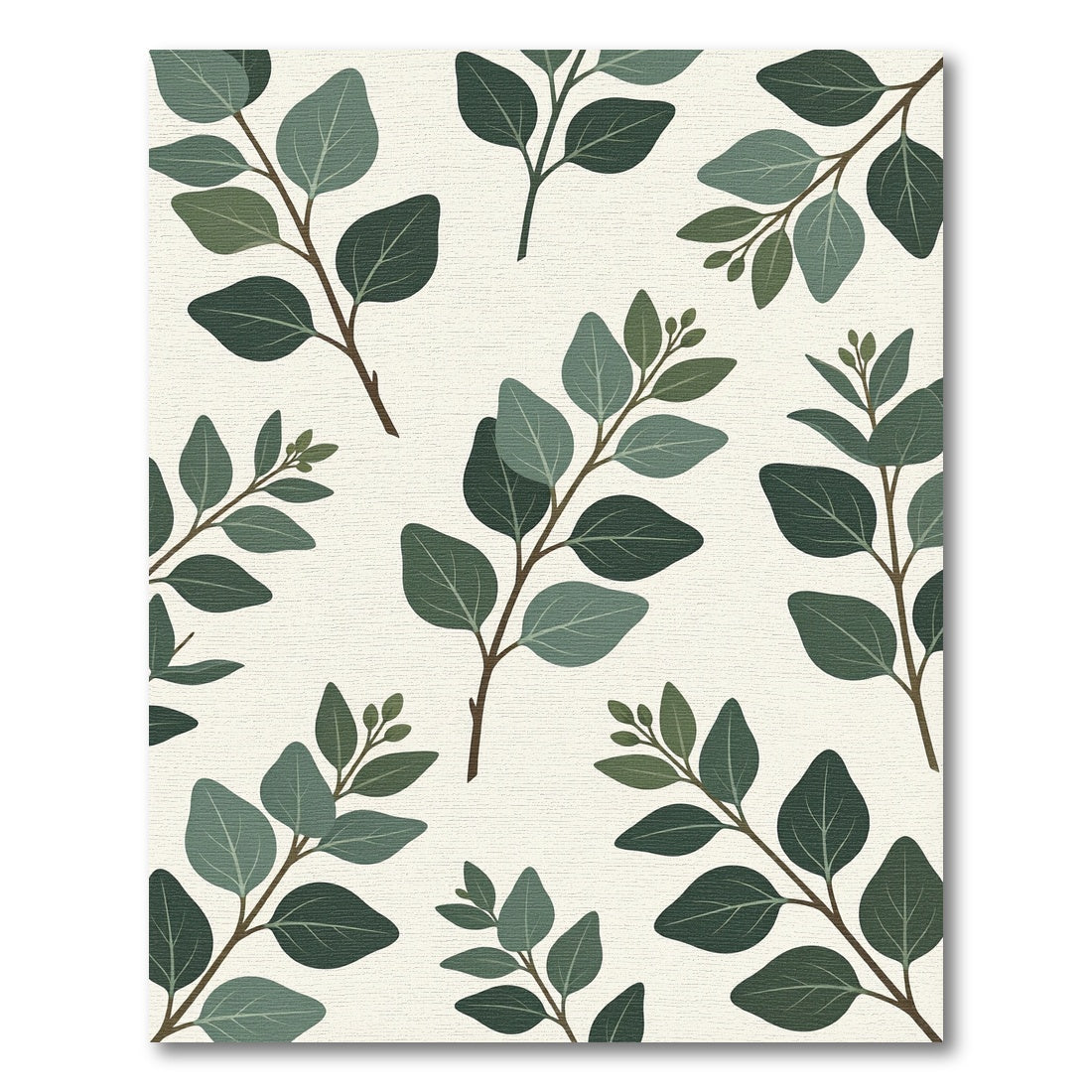 Eucalyptus Branches Green Leafy Arrangement Rug