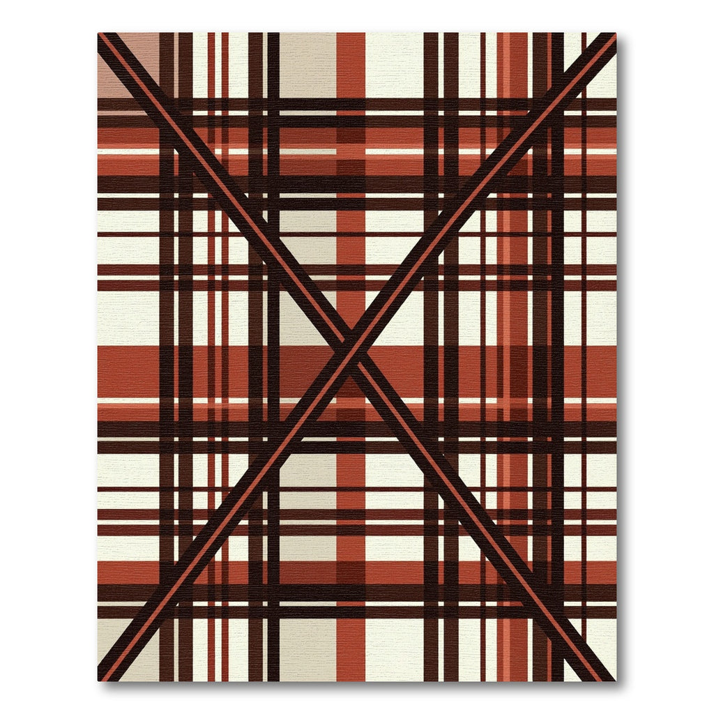 Crimson And Cream Intersecting Plaid Rug