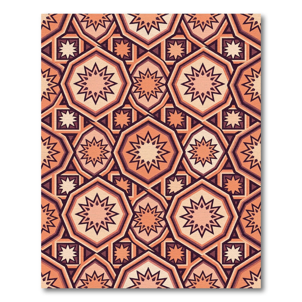 Terracotta Starburst Geometric Arabesque Rug
