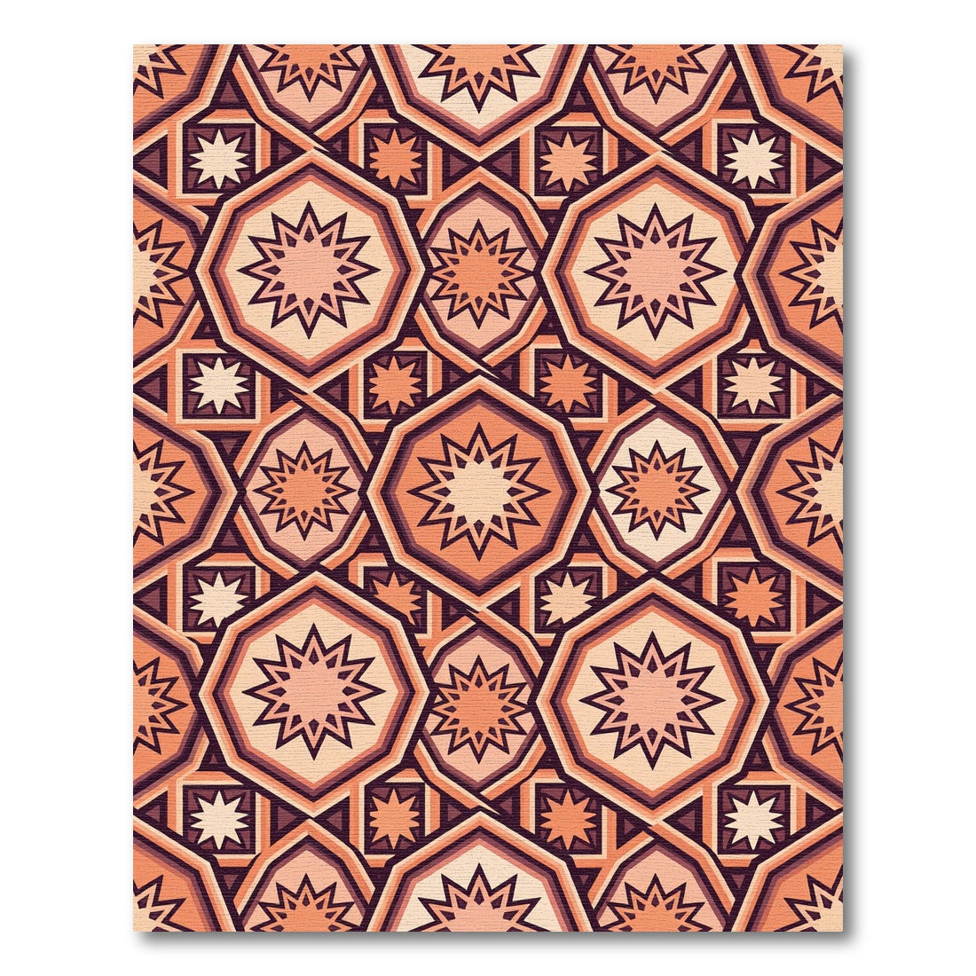 Terracotta Starburst Geometric Arabesque Rug