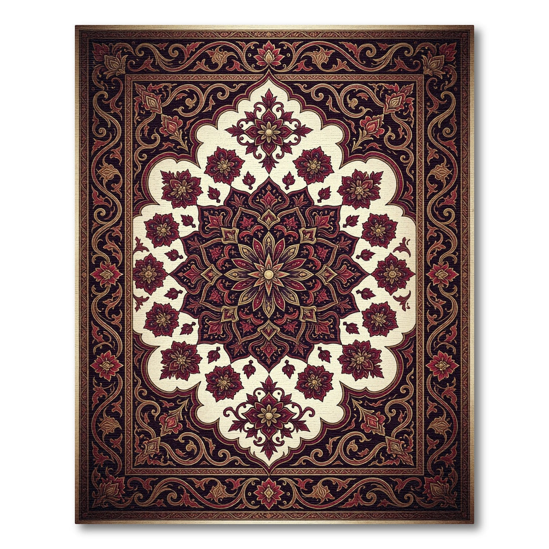 Crimson Floral Medallion Grand Rug
