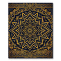 Golden Geometric Mandala Starburst Rug