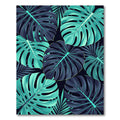 Lush Teal Tropical Monstera Foliage Rug