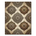 Ornate Golden Rose Medallion Rug