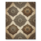 Ornate Golden Rose Medallion Rug