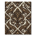 Rich Brown Baroque Floral Scroll Rug