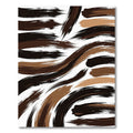 Modern Earthy Brown Abstract Brushstroke Rug