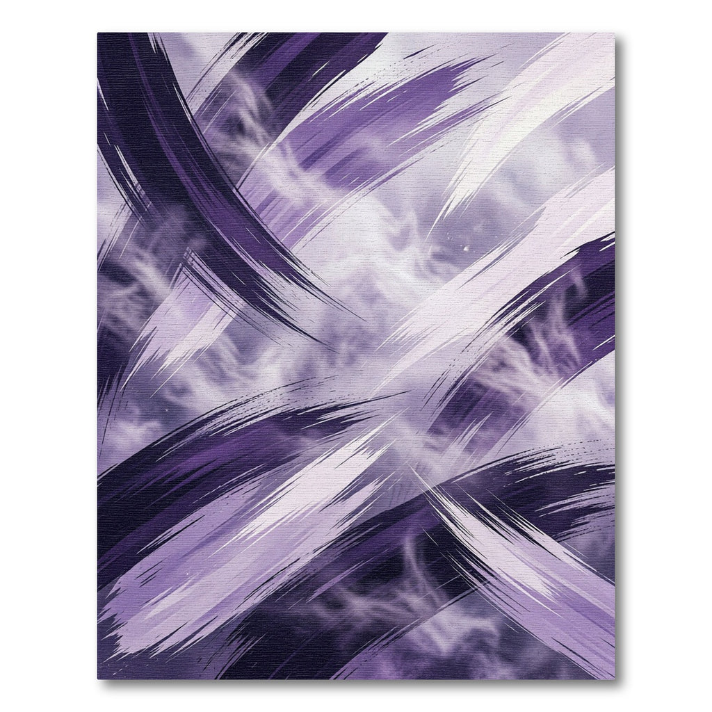 Deep Purple Brushstroke Swirl Rug