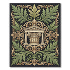 Classical Green Leaf Architectural Medallion Rug