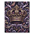 Royal Purple Gold Ornate Crown Rug