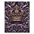 Royal Purple Gold Ornate Crown Rug