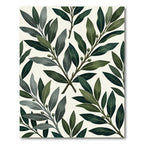 Deep Green Leafy Branch Arrangement Rug