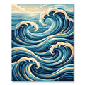 Dynamic Navy Swirling Wave Ocean Rug