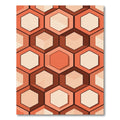 Terracotta Hexagonal Geometric Honeycomb Rug