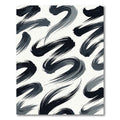 Minimalist Monochromatic Abstract Charcoal Swirl Rug