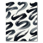 Minimalist Monochromatic Abstract Charcoal Swirl Rug