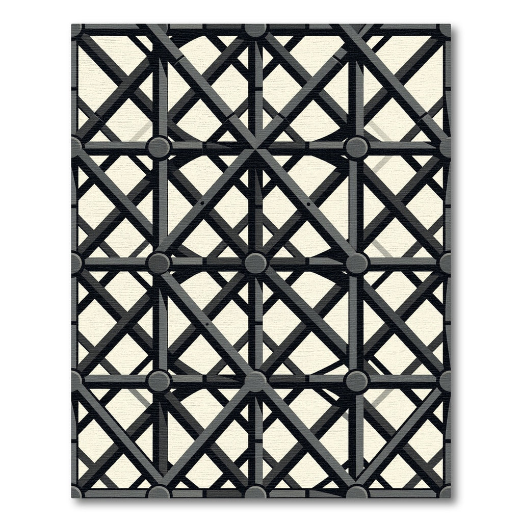 Dark Gray Geometric Lattice Rug