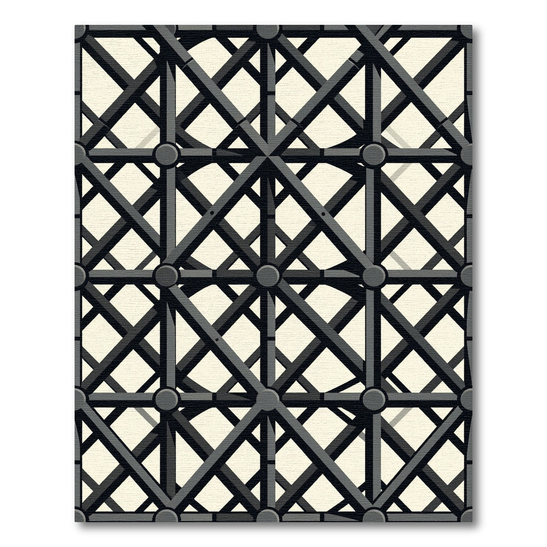 Dark Gray Geometric Lattice Rug