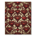 Ornate Red Heart Lattice Rug