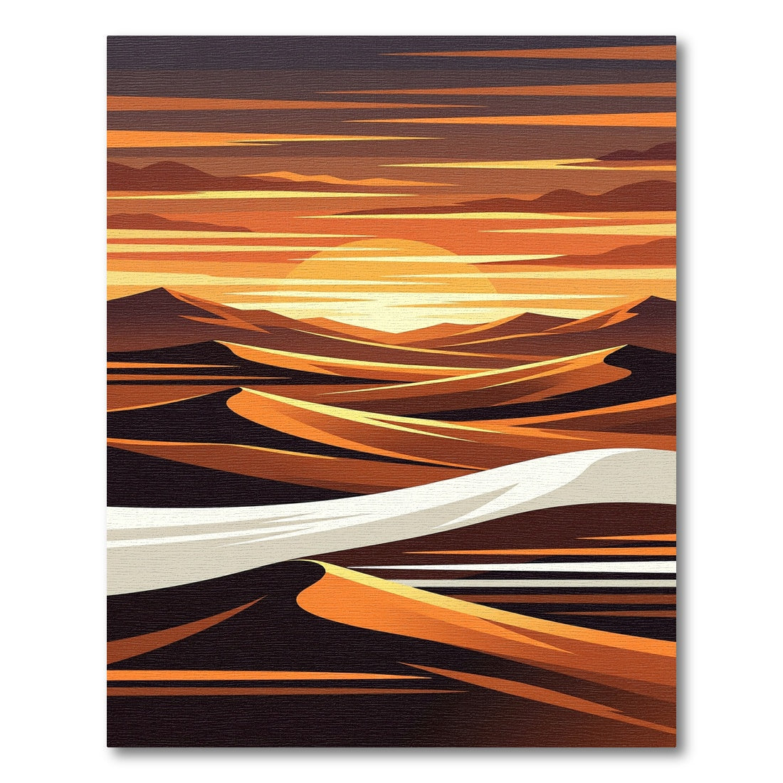 Golden Sunset Desert Horizon Landscape Rug