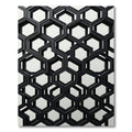 Black Geometric Hexagon Interlocking Forms Rug