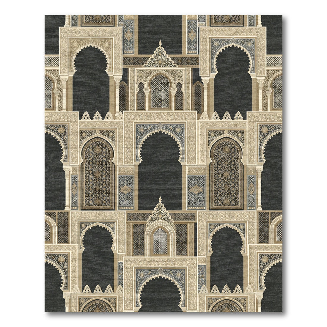 Intricate Archway Beige Ornamental Tapestry Rug