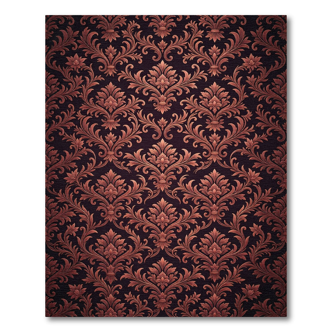 Antique Bronze Acanthus Leaf Pattern Rug