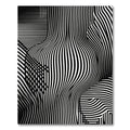 Monochrome Optical Linear Wavy Abstract Rug