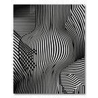 Monochrome Optical Linear Wavy Abstract Rug