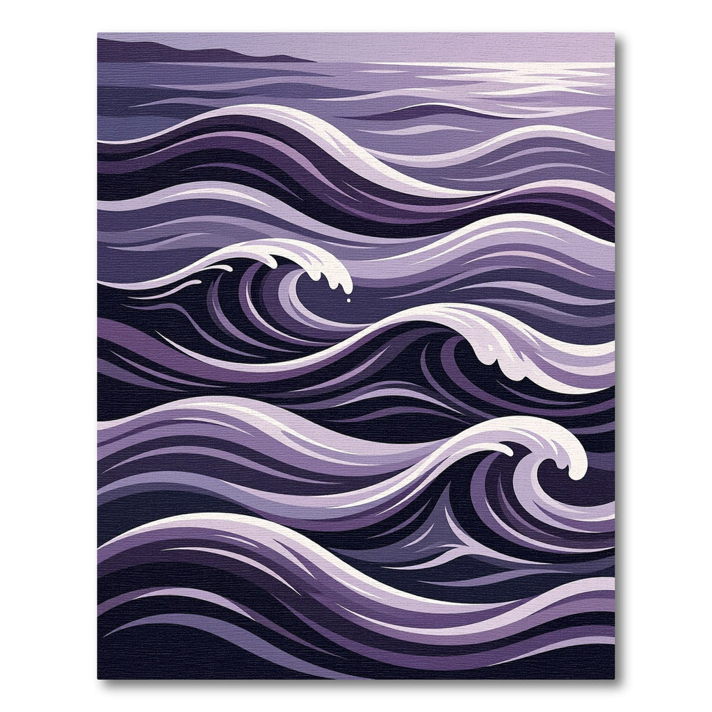 Deep Purple Abstract Ocean Waves Rug