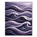 Deep Purple Abstract Ocean Waves Rug