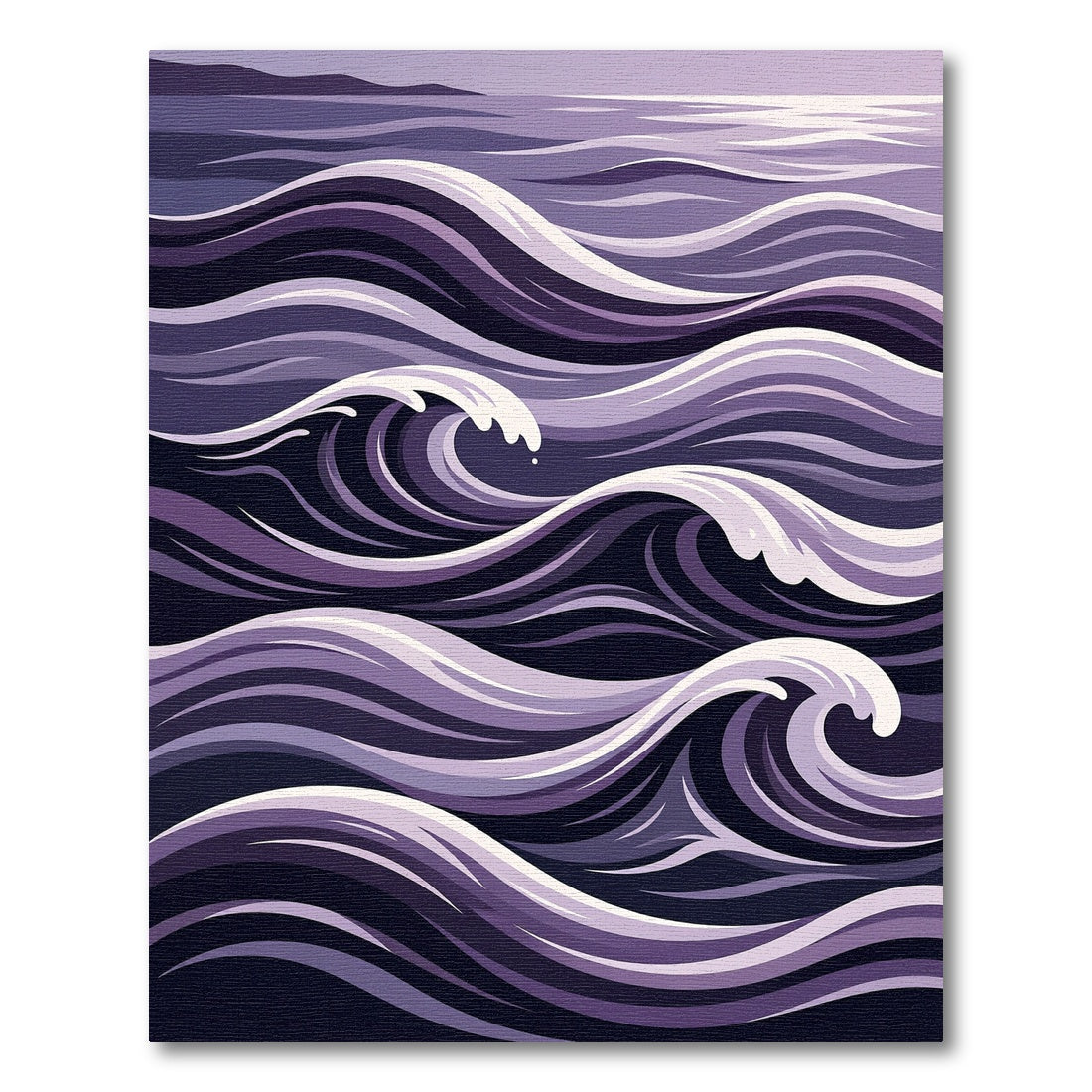 Deep Purple Abstract Ocean Waves Rug