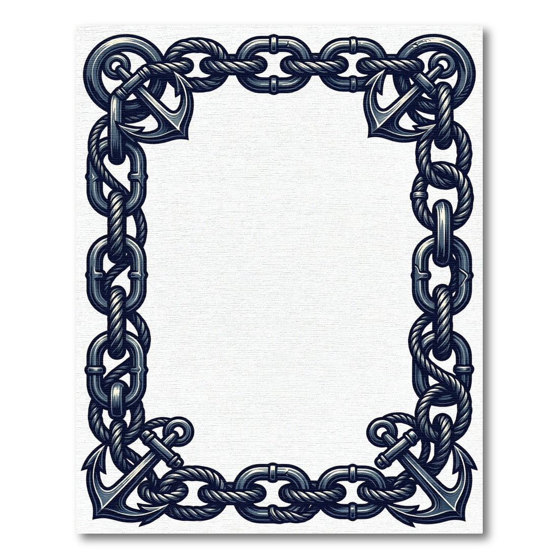 Nautical Anchor Chain Border Rug