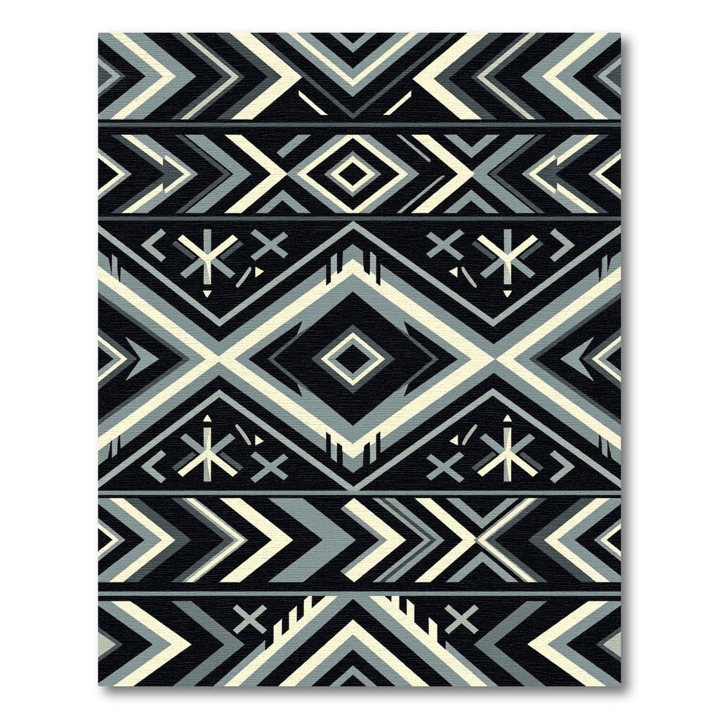 Monochromatic Geometric Diamond Chevron Abstract Rug