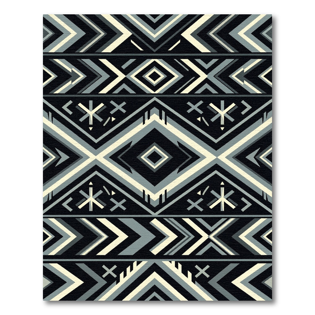 Monochromatic Geometric Diamond Chevron Abstract Rug